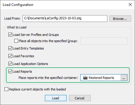 load reports